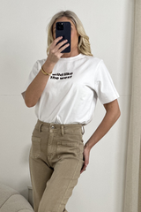 WILD LIKE THE WEST PRINTED WHITE HEAVYWEIGHT T-SHIRT