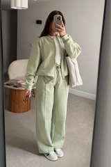 Rosie pistachio bomber jacket and straight leg jogger loungewear