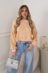 IRIS PINK  STRIPED KNITTED JUMPER