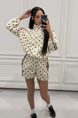 BONNIE CREAM POLKA DOT STRIPE SHORT CO ORD SET