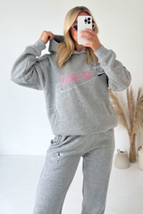 Optimist Melange Grey Printed Hoodie Joggers Premium Loungewear Loungewear