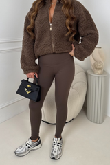 CONNIE BONED CHOCOLATE  LEGGINGS