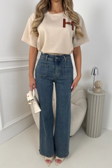 JENNY DARK NAVY STRAIGHT  LEG FRONT POCKET JEANS