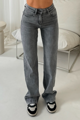 Anna grey straight leg denim jeans