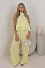 Becky lemon tiered top & trouser co-ord co -ord