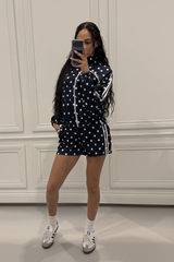 BONNIE NAVY POLKA DOT STRIPE SHORT CO ORD SET