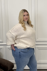 CURVE ADELAIDE CREAM OVERSIZED KNITTED JUMPER
