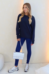 Kassi navy heavyweight sweater and seamless leggings