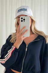 Athletics studio white embroidered cap