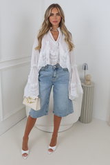 SOFIA LONG DENIM JORTS