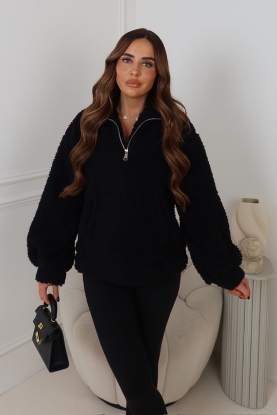 Maisie black 3/4 zip fleece