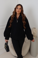 Maisie black 3/4 zip fleece