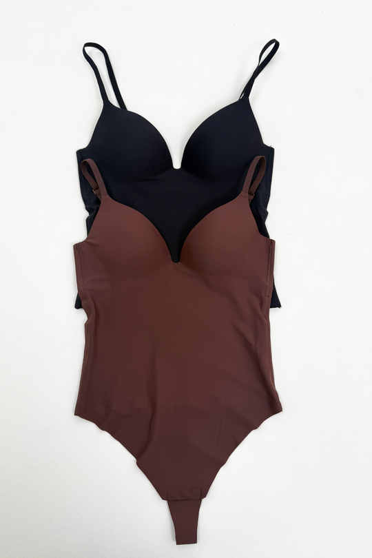 MULTI PACK FALLON BLACK & CHOCOLATE BODYSUIT