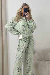 LUCIE SAGE CHEESECLOTH PAISLEY TROUSERS & SHIRT CO ORD