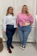 CURVE KATE PINK PAISLEY PRINTED CHEESECLOTH SHIRT