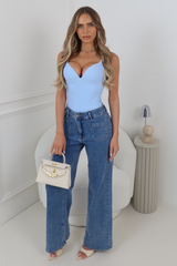 FALLON BABY BLUE SEAMLESS BODYSUIT