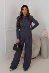 ISLA GREY LONG SLEEVE TROUSER CO-ORD