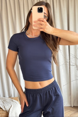 Glamify basics navy baby tee