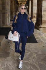 PENNY NAVY ZIP UP HOODED WINDBREAKER JACKET