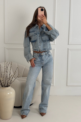 Libby blue denim zip jacket