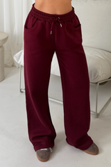 Chelsey Burgundy Straight Leg Jogger Loungewear Cash N Carry