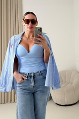 FALLON BABY BLUE SEAMLESS BODYSUIT