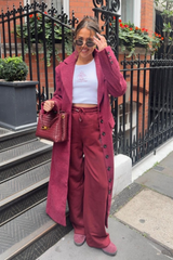 COUNTRY CLUB BURGUNDY EMBROIDERED STRAIGHT LEG JOGGERS