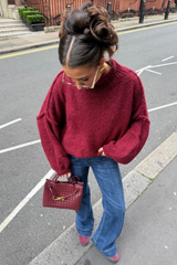 Adelaide burgundy oversized knitted jumper