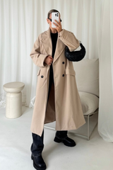 Casey beige longline tailored jacket