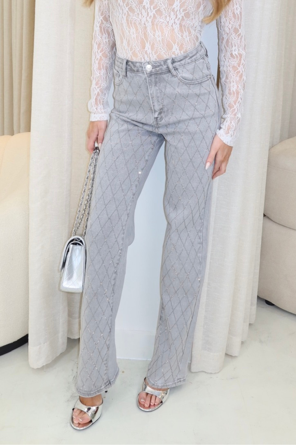 MICOLE DIAMANTE DENIM PANTS