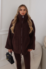 EVELYN CHOCOLATE ZIP UP FLEECE