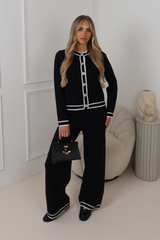 Fallon Black knitted cardigan trouser co-ord