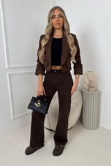 Morgan chocolate straight leg jeans