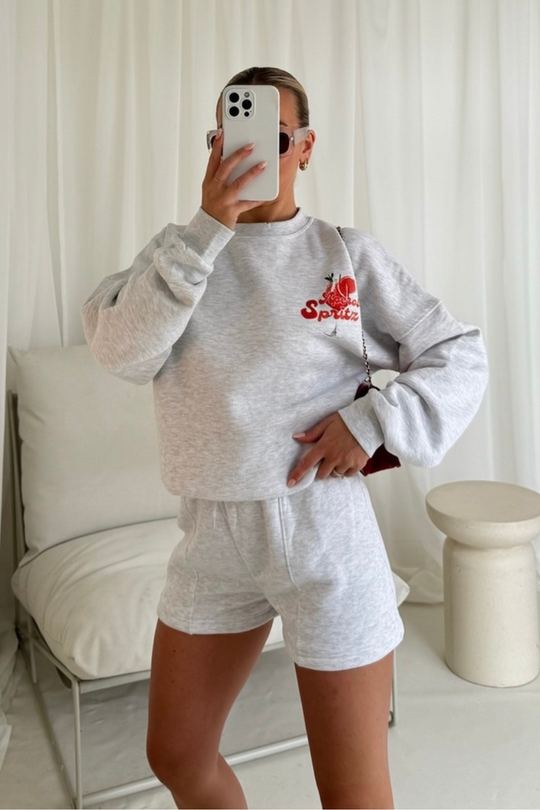 Aperol Spritz marl grey printed sweater