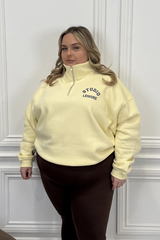 CURVE GLAMIFY EVERYDAY ESSENTIAL PRINTED STUDIO LEISURE LEMON 3/4 ZIP