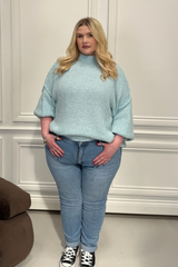 CURVE ADELAIDE BABY BLUE OVERSIZED KNITTED JUMPER