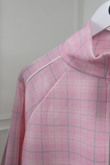 COLE PINK CHECKED PIPING TRACKSUIT CO ORD TWO PIECE SET