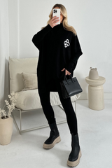 G monogram embroidered black knitted loungewear set