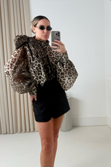 RUDY LEOPARD PRINT HICK NECK SHIRT