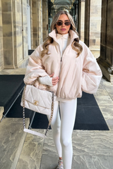 RENNEE IVORY BALLOON SLEEVE PUFFER JACKET