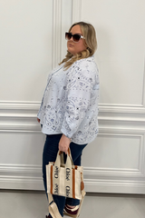 CURVE KATE BLUE PAISLEY PRINTED CHEESECLOTH SHIRT
