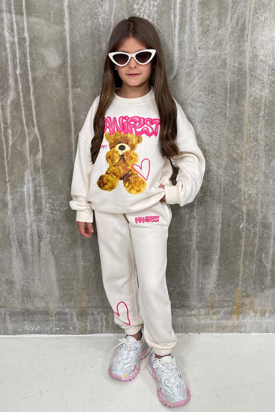 Mini Manifest Teddy ecru sweater loungewear set