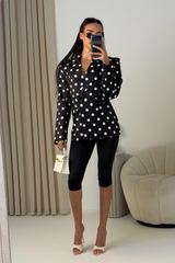 KELLY BLACK POLKA DOT BLAZER