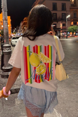 AMALFI WHITE PRINTED HEAVYWEIGHT TSHIRT X SCOUSE PRINTS