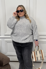 CURVE ADELAIDE GREY OVERSIZED KNITTED JUMPER