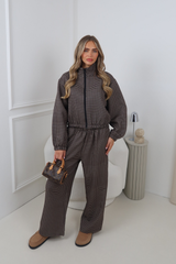 BLAIR CHOCOLATE CHECK ZIP TRACKSUIT