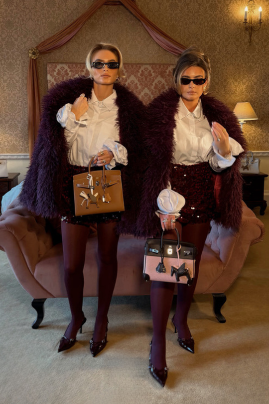 Ava burgundy Mongolian faux fur coat