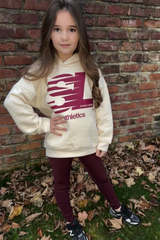 Mini studio leisure athletics ecru printed hoodie