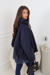 SAILOR NAVY LACE TRIM JACKET