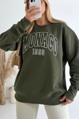 Monaco khaki embroidered sweater